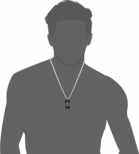Vista 3 de DOHAOOE Hip Hop - Collar con colgante punk para hombres y mujeres cadena de acero inoxidable de plata y acero de titanio Acero de titanio Acero