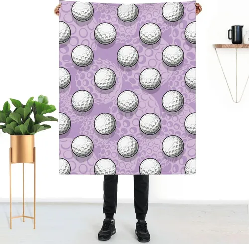 Vista 9 de Manta morada con patrón divertido de pelota de golf, ropa de cama suave, cálida y acogedora, manta de franela de vellón de felpa, regalos para niños