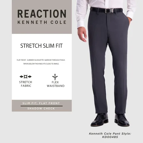 Vista 5 de Kenneth Cole REACTION Pantalón de vestir con estampado de moda para hombre