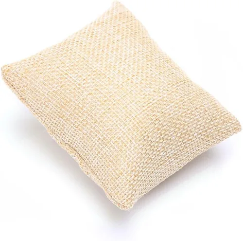 Vista 3 de 6 piezas pequeñas de lino para reloj de pulsera de almohada, exhibiciones de joyería de 3.2 x 3.2 x 1.5 pulgadas