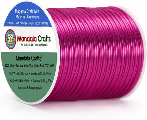 Vista 247 de Mandala Crafts - Alambre de aluminio anodizado de calibre 22 para hacer joyas - 137.2 m de alambre flexible surtido y coloreado - Doble para bonsái
