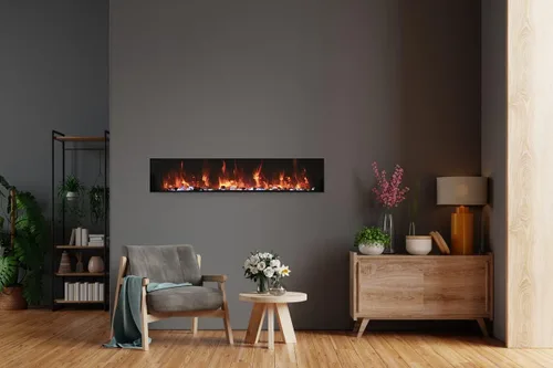 Vista 6 de Amantii Panorama - Chimenea eléctrica para interiores y exteriores, extra delgada, integrada (BI-40-XTRASLIM), 40 pulgadas