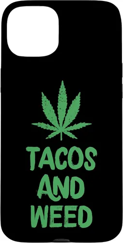 Vista 9 de Carcasa divertida para iPhone 16 Tacos y marihuana de marihuana envejecida