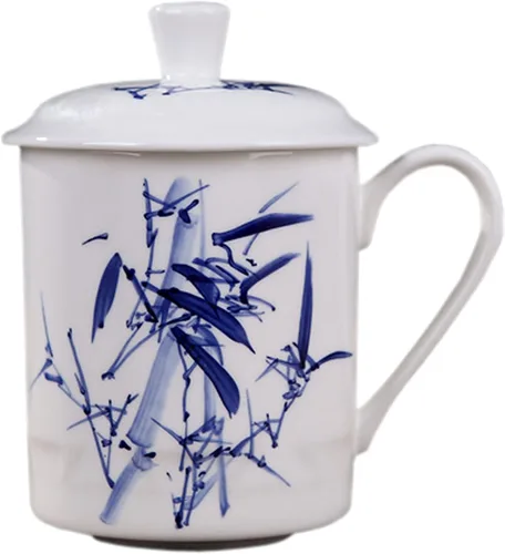 Vista 11 de Práctico sistema de elaboración de té chino gongfu en hebras y de café, para uso doméstico, en viajes y en la oficina, de porcelana de hueso, taza