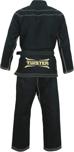 Vista 4 de Twister Black Mamba Brazilian Jiu Jitsu Gi Uniforme BJJ Preencogido Con cinturón BJJ GRATIS y bolsa Gi GRATIS