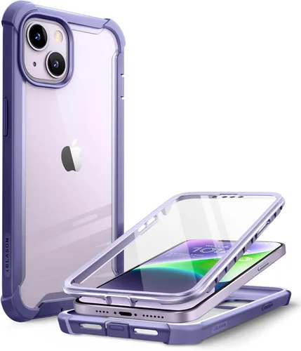 Vista 9 de i-Blason Ares - Funda diseñada para iPhone 14 Plus de 6.7 pulgadas (versión 2022), funda transparente resistente de doble capa con protector