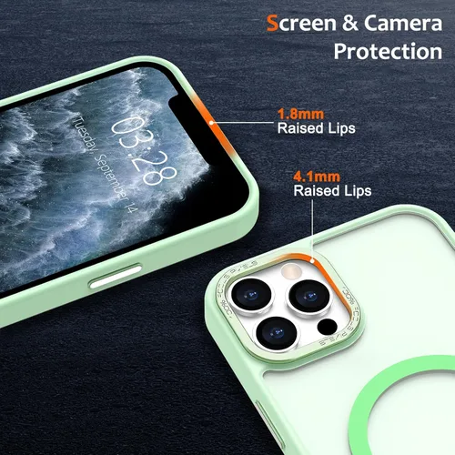 Vista 1282 de Anuck - Funda magnética para iPhone 11 compatible con MagSafe, carcasa trasera mate translúcida dura, borde de TPU, delgada, resistente a impactos