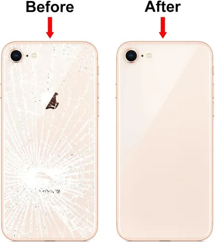 Vista 5 de MMOBIEL Reemplazo de cristal trasero compatible con iPhone SE 2020/8-4.7 pulgadas - Tapa trasera de cristal real - Incluye herramienta de apertura