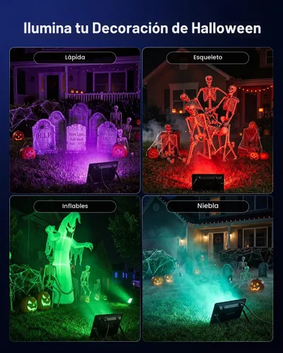 Vista 5 de FALOVE Paquete de 2 luces de inundación RGB inteligentes de 50 W de 500 W