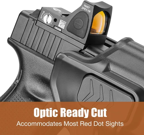 Vista 4 de GUN & FLOWER OWB Holster - Select Your Fit for: Ruger RXM, Glock 19/19X/23/26/44/45 (Gen 3-6) & Glock 32 (Gen 3-4), PSA Dagger Compact - Optic