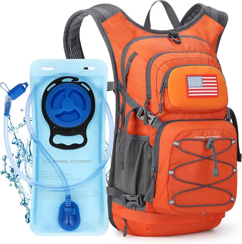 Vista 13 de Maelstrom Lightweight Hydration Hiking Backpack with 2L/3L Water Bladder BPA-free, High Flow Bite, Insulated Compartment, Reflective Strip