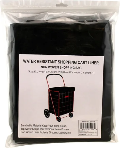 Vista 2 de Forro plegable para carrito de compras con cubierta superior de privacidad, resistente al agua, ligero, no tejido, material transpirable, se cierra