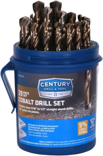 Vista 21 de Century Drill & Tool, 26832, 1", Broca Jobber, ProGrade, Acero de Cobalto, Juego de Brocas de Alta Velocidad
