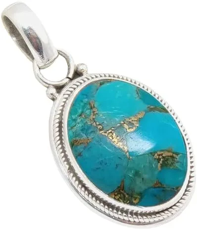Vista 15 de Colgante de plata de ley 925 Joyería de plata hecha a mano para mujer, colgante de piedras preciosas naturales, regalo perfecto para ella