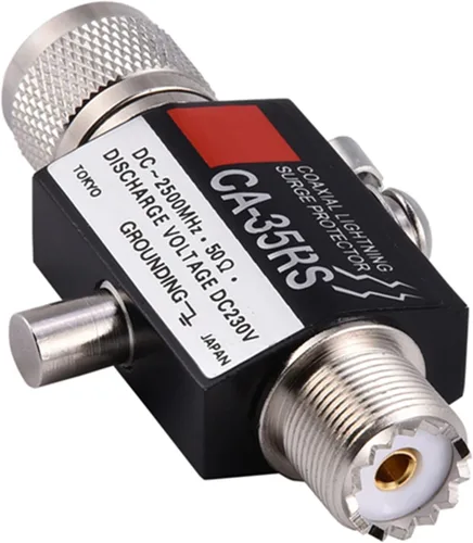 Vista 2 de Zerone Protector coaxial, pararrayos protector coaxial CA-35RS protector coaxial pararrayos macho a hembra UHF Conector