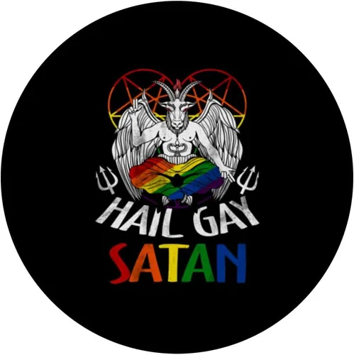 Vista 3 de Hail Gay-Satan LGBT Goth Gay Pride Baphomet Celebra PopSockets LGBT intercambiables PopGrip