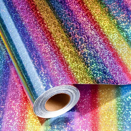 Vista 12 de Merture - Rollo de papel de regalo holográfico azul, papel de regalo azul con diseño de galaxia brillante para cumpleaños, baby shower, Navidad, día