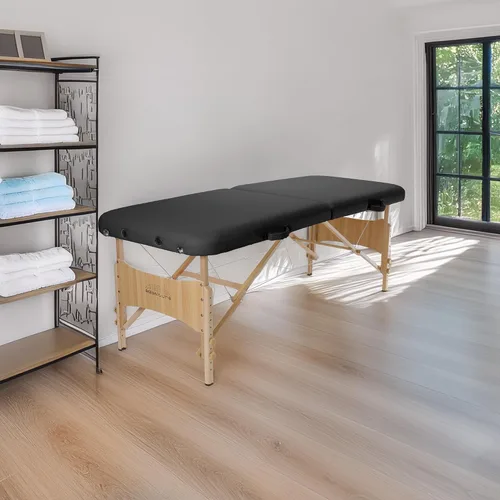 Vista 4 de Saloniture Mesa de masaje plegable portátil básica - Negro