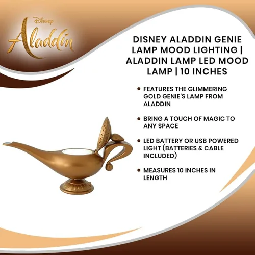 Vista 6 de Disney Aladdin Genie - Lámpara LED de humor Lámpara Aladdin 10 pulgadas