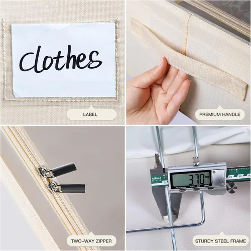 Vista 5 de Contenedores de almacenamiento para debajo de la cama, caja de almacenamiento de tela Oxford, contenedor resistente para debajo de la cama