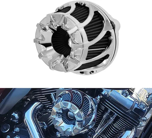 Vista 12 de Kit de entrada de aire limpiador de aire CNC para motocicletas con turbina, filtro de aire para Harley Sportster XL Touring Softail Dyna