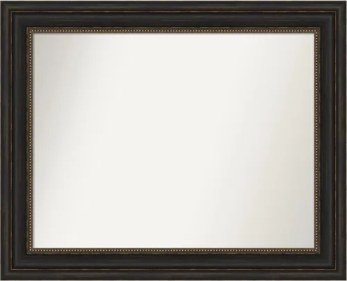 Vista 68 de Amanti Art Espejo de pared personalizado no biselado (25 x 25 pulgadas), marco de bronce acentuado, varios tamaños personalizados, espejo de baño