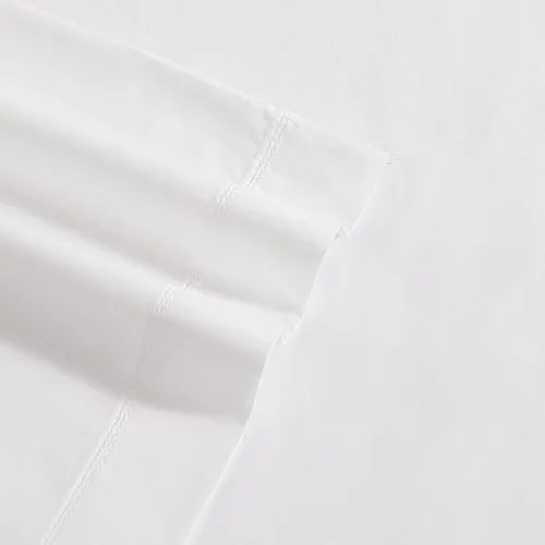 Vista 5 de Laura Ashley - Juego de sábanas tamaño King, juego de ropa de cama de percal de algodón, decoración del hogar (blanco liso, King)