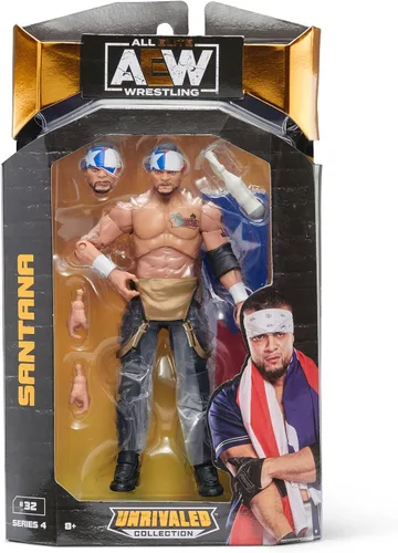 Vista 2 de AEW AEW0030 Colección inigualable Santana - Figura de acción de 6.5 pulgadas, serie 4