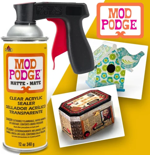 Vista 2 de Mod Podge Sellador Acrílico en Aerosol Mate Paquete de 2, Sellador de Pintura de Revestimiento Transparente Mate en Aerosol, Mango de Pulverizador