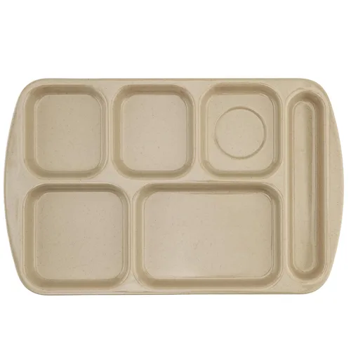 Vista 8 de G.E.T. Bandeja escolar para cafetería con 6 compartimentos, para zurdos, 10 x 14 pulgadas, verde bosque (paquete de 4)