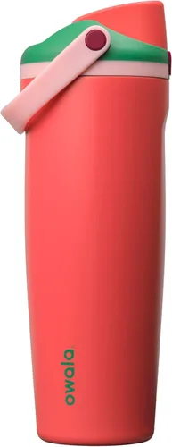 Vista 39 de Botella de agua Owala FreeSip con aislamiento de acero inoxidable con pico de dos vías, pajita incorporada y asa de cubo, fabricada para viajes