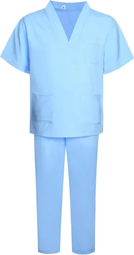 Vista 7 de Disfraz de médico para niños, disfraz de médico de Halloween, cumpleaños, cosplay, día de la carrera, juego de rol Azul