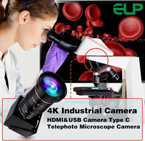 Vista 8 de ELP 4K USB HDMI USB Cámara Manual Zoom Webcam Enfoque Variable Cámara PC Mini Cámara de Cerca para Computadora H.264 Cámara de Seguridad USB Cámara