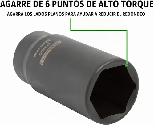 Vista 4 de OEMTOOLS 37320 Juego de llaves de tuerca de eje, juego de vasos de impacto de 6 puntas de 1/2, juego de vasos métricos de 8 piezas de 1/2, juego