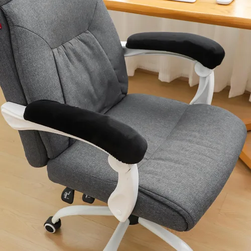 Vista 2 de FORCHEER Fundas para reposabrazos de silla de oficina, 2 piezas, de terciopelo, elásticas, color negro, para silla de juegos, computadora