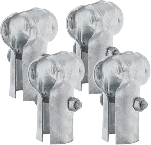 Vista 15 de VIVIDA Abrazaderas de riel de extremo de 1-3/8" x 1-3/8" 2 piezas, Abrazaderas de panel de enlace de cadena T, Conectores T de tubería galvanizada