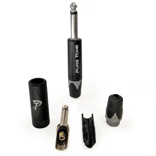Vista 3 de Pure Tone PTT8 Hi-Fi 1/4" Mono Plug Extremo de enchufe de cable de alta calidad, paquete de 2