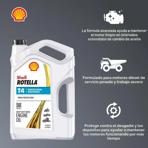 Vista 3 de Shell Rotella Aceite de motor diésel T4 Triple Protection 15W-40, 1 galón