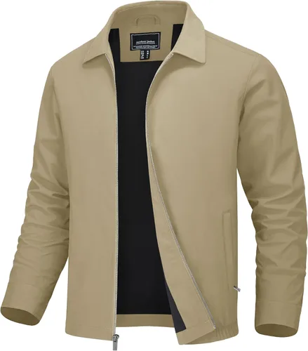 Vista 15 de MAGNIVIT Chaquetas ligeras para hombre, cortavientos ligeros, con cremallera completa, elegante, abrigo de golf, negocios, trabajo, vestido casual