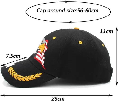 Vista 6 de Anna-Kaci Gorra de béisbol con velcro ajustable en relieve en 3D con bandera estadounidense de Estados Unidos