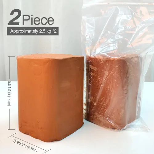 Vista 4 de Terra Cotta - Arcilla de cerámica para lanzar ruedas, 5 libras, arcilla de fuego bajo para principiantes y artistas avanzados (11 libras terracota)