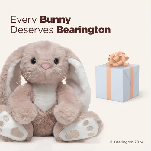 Vista 5 de Bearington Boomer - Animal de peluche de conejo de Pascua, 10.5 pulgadas, suave, de primera calidad, para acurrucarse todos los días y el tiempo
