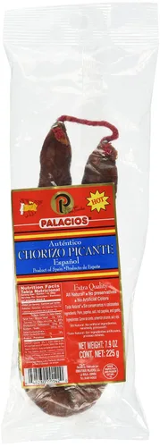 Vista 6 de Chorizo Autentico HOT de Palacios. Importado de España. Paquete de 6 unidades de 7.9 oz