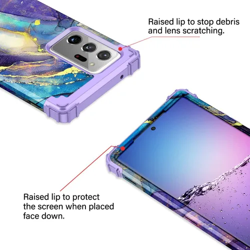 Vista 6 de Rancase Funda compatible con Note 20 Ultra, tres capas de alta resistencia a los golpes, protección de plástico duro + funda protectora de goma