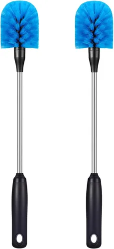 Vista 11 de MOSOLAN Cepillo para botellas de acero inoxidable con cabezal reemplazable, paquete de 2 cepillos de limpieza de mango largo para botellas de agua