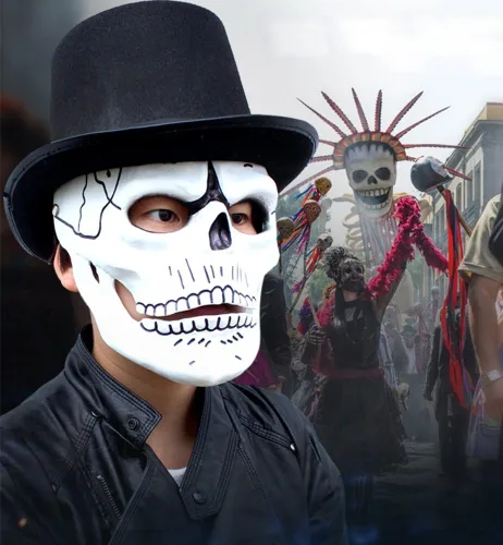 Vista 6 de Gmasking James Bond 007 máscara réplica de calavera para Cosplay
