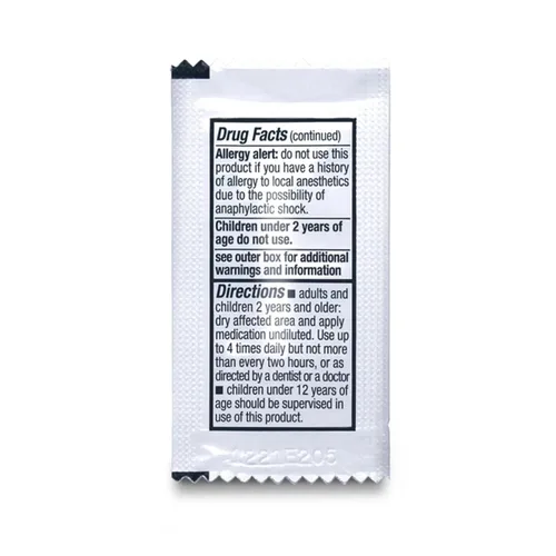 Vista 4 de Safetec Alivio del dolor oral, paquetes de 0.03 oz, caja de 144