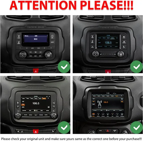 Vista 2 de Para Jeep Renegade 2015-2023 Car CarPlay Android Navegación Automática Estéreo GPS Radio Reverse Cámara Pantalla 9 "IPS Pantalla Táctil Headunit