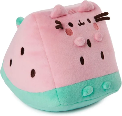 Vista 3 de GUND Pusheen - Peluche de sandía para gatos de 8 años en adelante, rosa/verde, 6 pulgadas