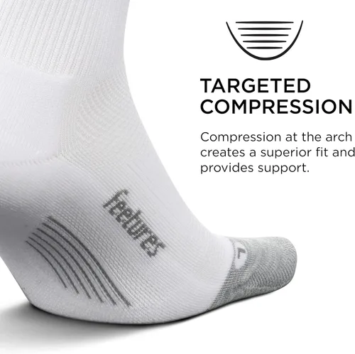 Vista 2 de Feetures Elite Light Cushion Mini Crew Sock - Calcetines para correr para mujeres y hombres, compresión dirigida, absorbe la humedad